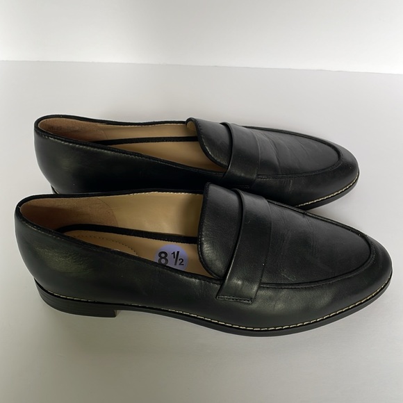 New Franco Sarto L Hurley Black Leather Loafers Size 8.5M - Picture 4 of 8
